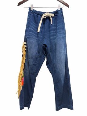 Freecity Abiquiu Sailpant Indigo Cropped Drawstring Pant Size Small